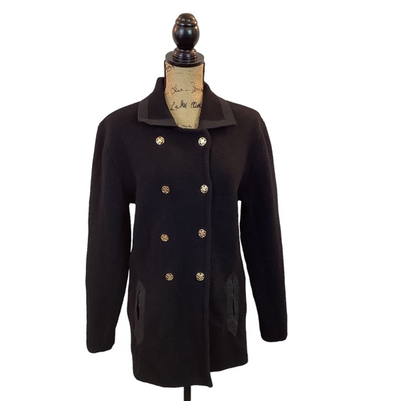 VTG Carlisle Sport Wool Double Breasted Blazer Black. - Picture 4 of 6